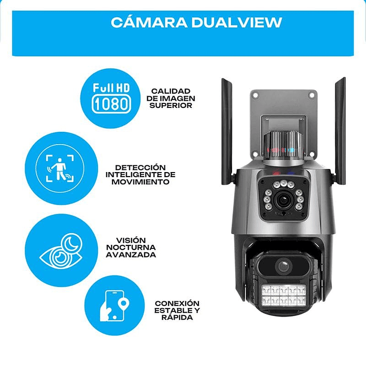 Cámara Lantun doble lente - visión nocturna 2