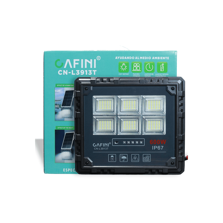 Reflector Solar LED 600W  Control Remoto y Panel Solar 1