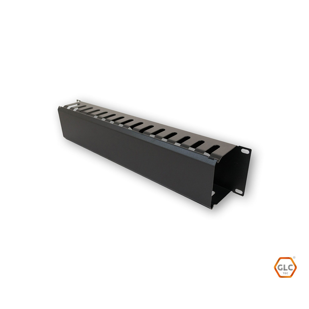 GLC-ORGCR-002 | ORGANIZADOR HORIZONTAL DE CABLE 2RU C/TAPA, 19″ 1