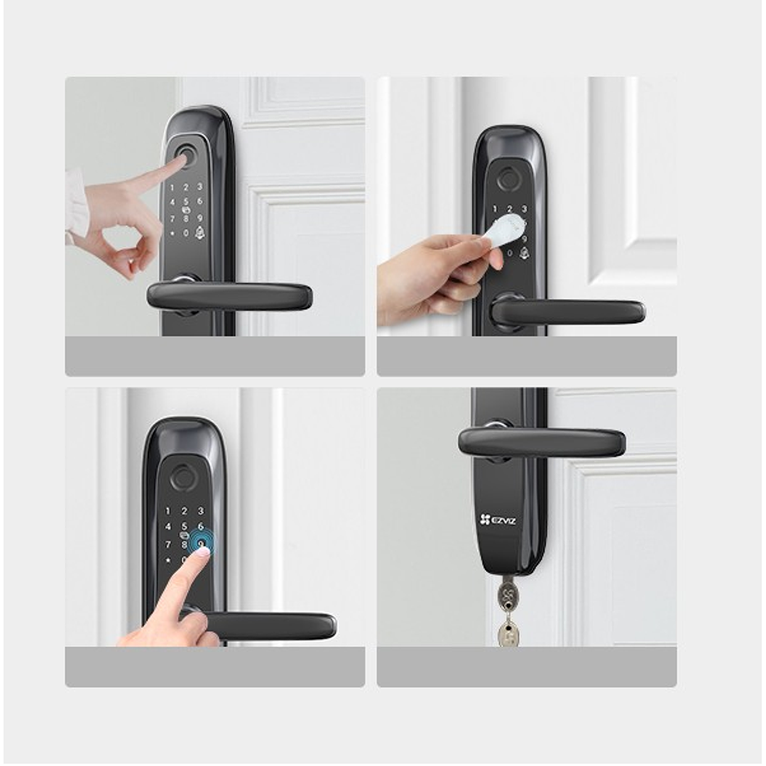 Cerradura inteligente EZVIZ WIFI Zigbee Llave huella y contraseña CS-L2-11FCP (A0) (Negro) 2