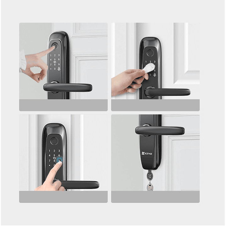 Cerradura inteligente EZVIZ WIFI Zigbee Llave huella y contraseña CS-L2-11FCP (A0) (Negro) 2