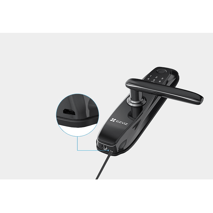 Cerradura inteligente EZVIZ WIFI Zigbee Llave huella y contraseña CS-L2-11FCP (A0) (Negro) 5