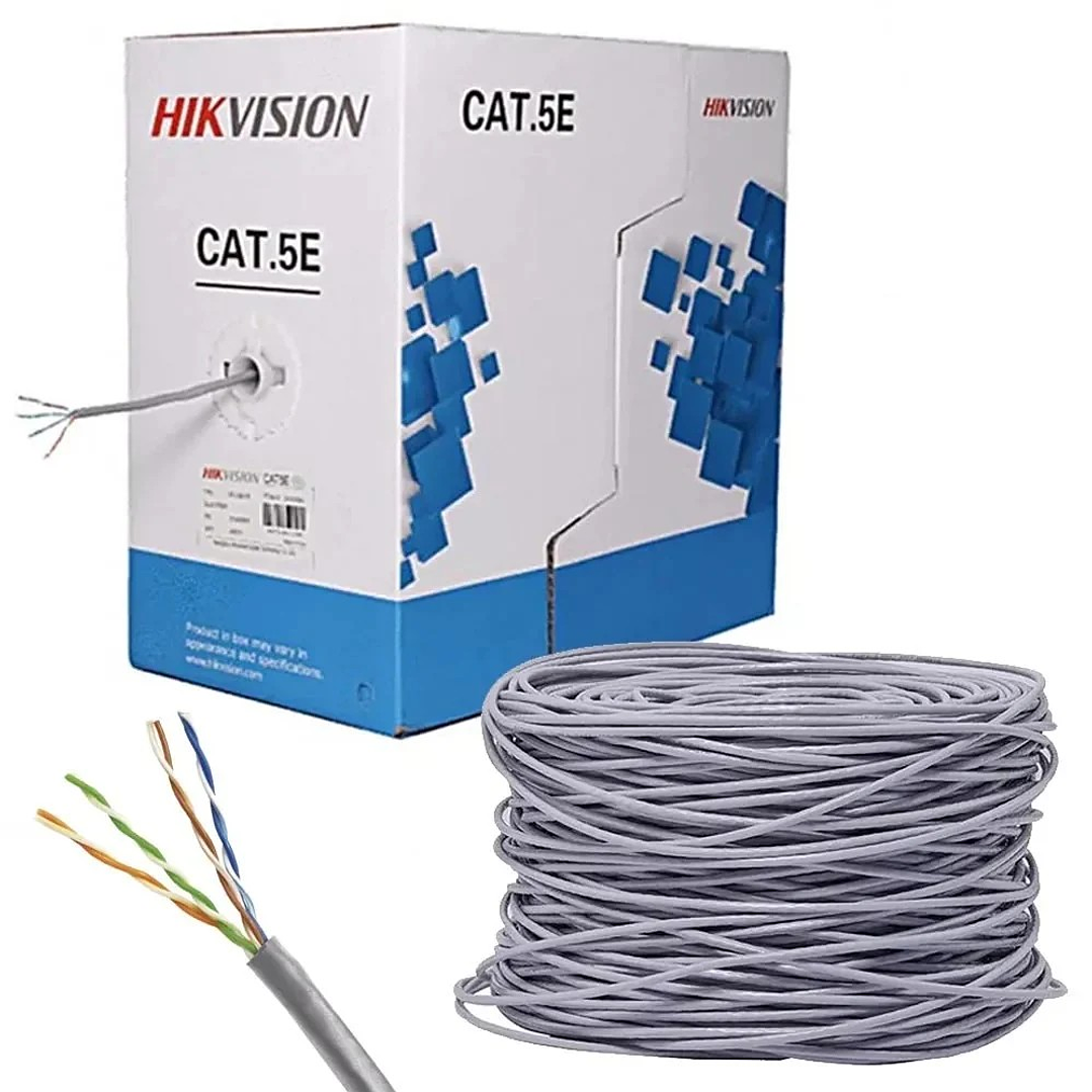 Cable de red UTP Cat 5E interior gris x 305mts HIKVISION DS-1LN5E-E/E  2