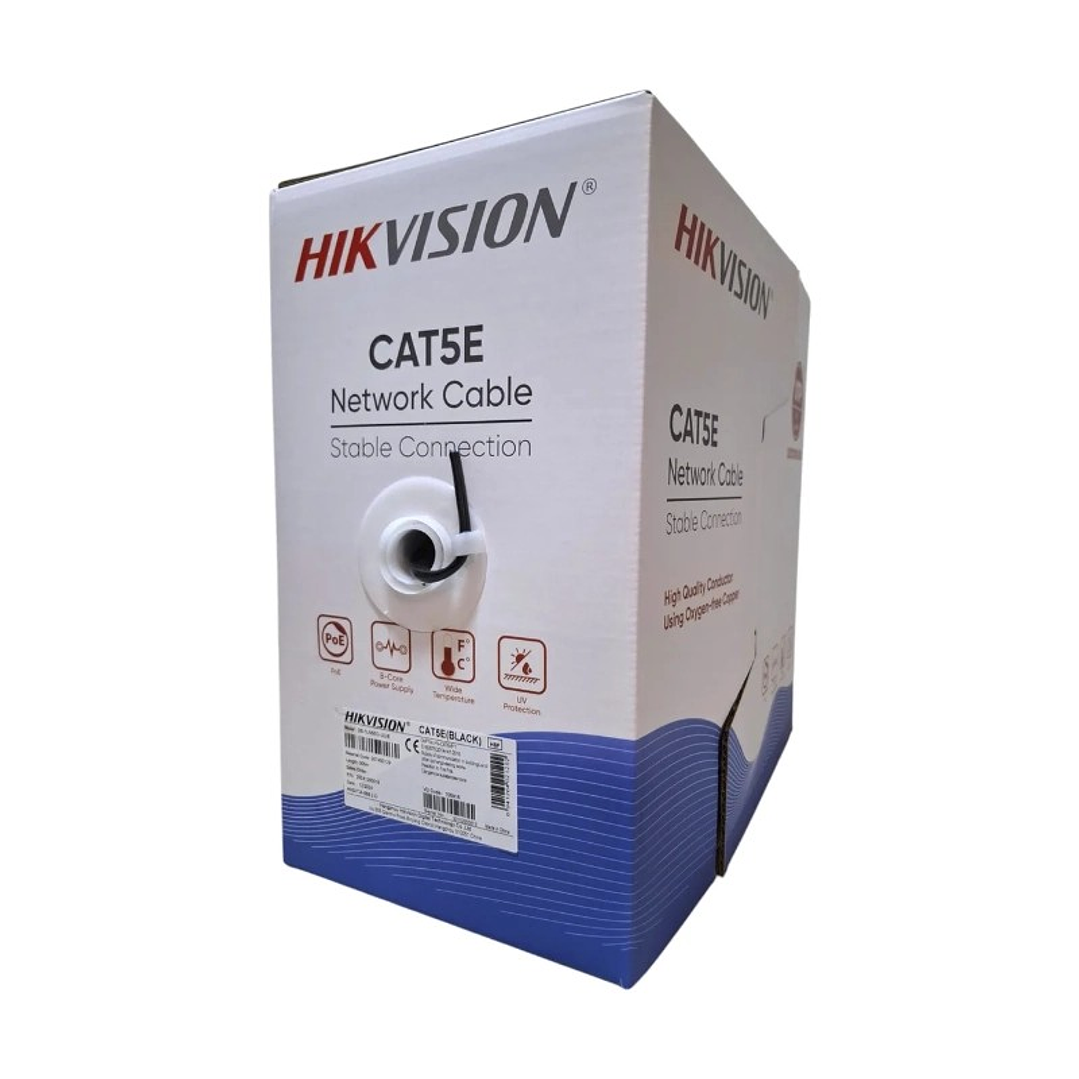 Cable de red UTP Cat 5E exterior negro x 305mts HIKVISION DS-1LN5EO-UU/E  2