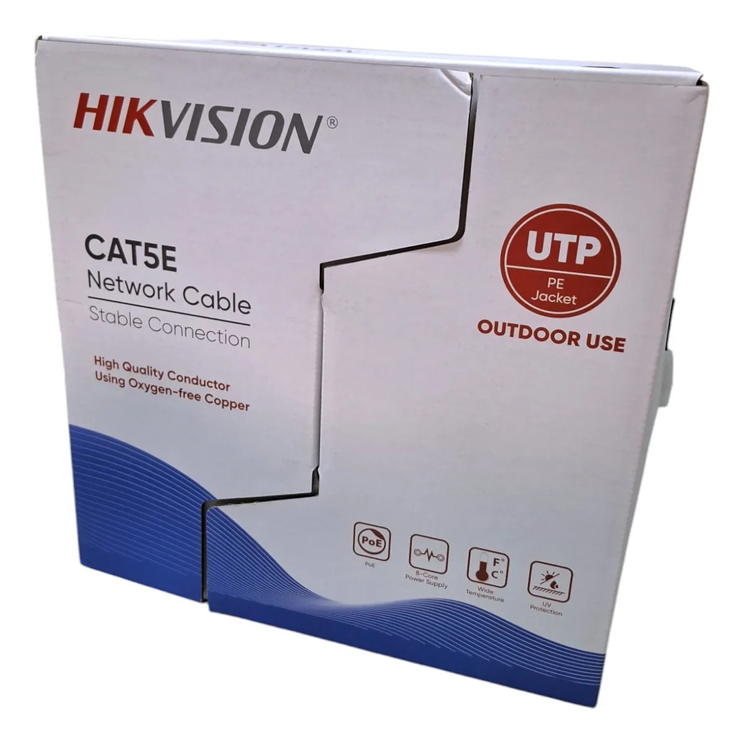 Cable de red UTP Cat 5E exterior negro x 305mts HIKVISION DS-1LN5EO-UU/E  1