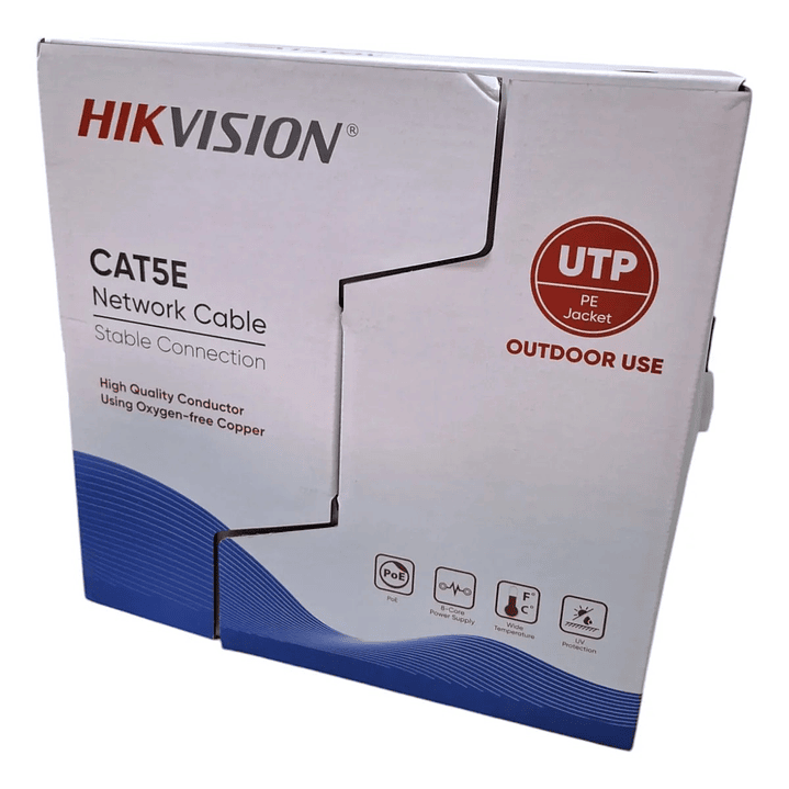 Cable de red UTP Cat 5E exterior negro x 305mts HIKVISION DS-1LN5EO-UU/E  1