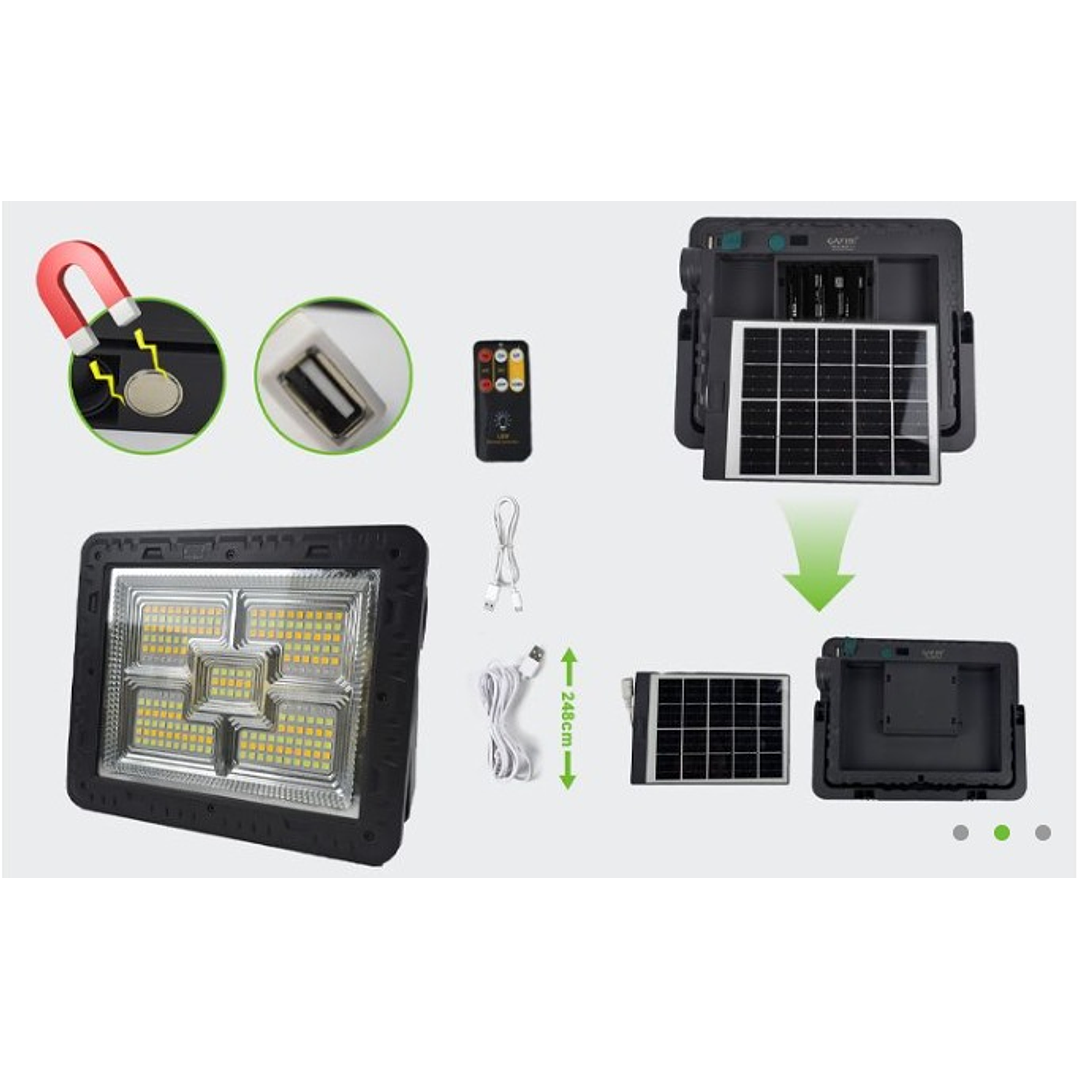 REFLECTOR SOLAR 42W BATERÍA 7200MAH CONTROL CAFINI CN-L3925T-2 3