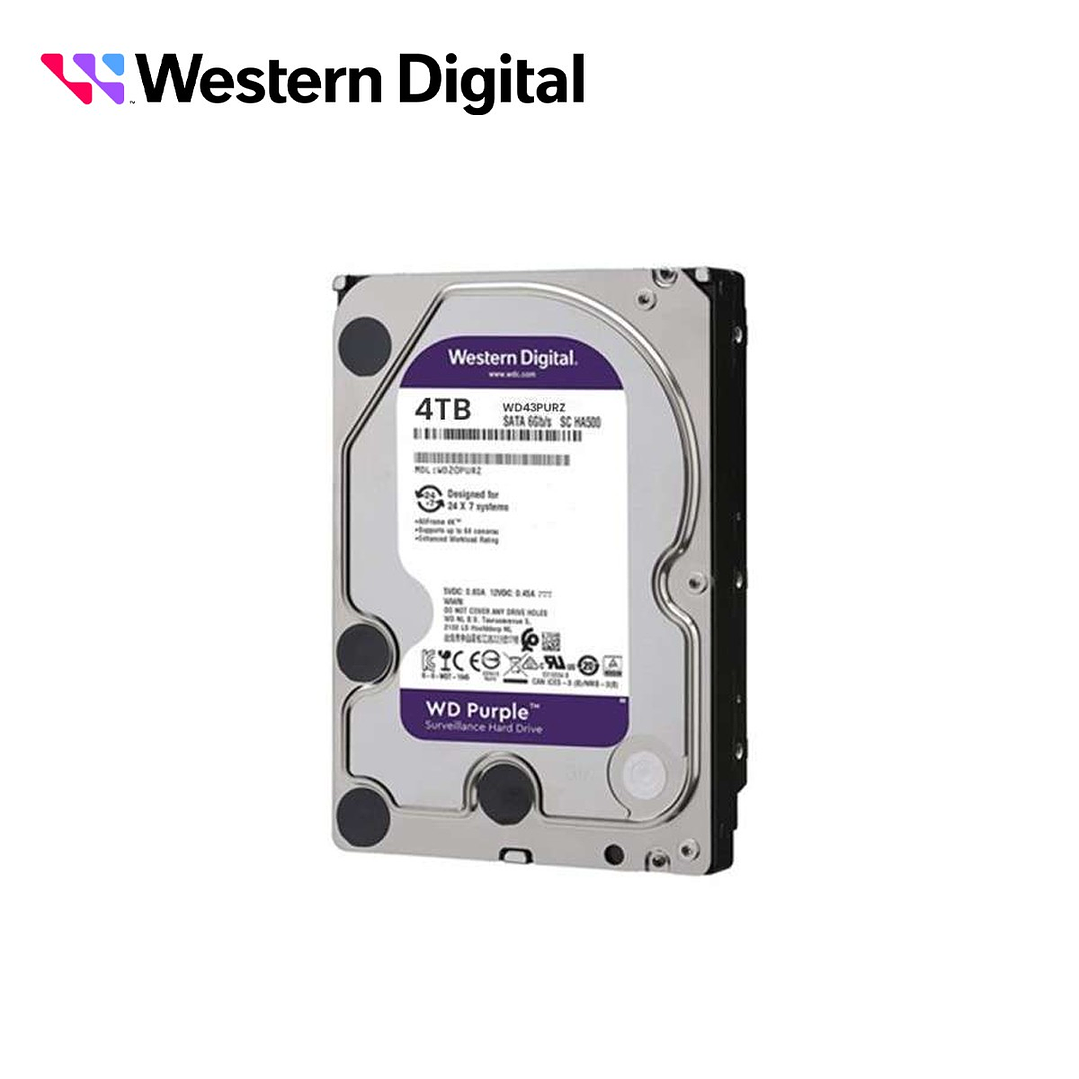 Disco Duro 4TB Púrpura WESTERN DIGITAL WD43PURZ para equipos de videovigilancia 1