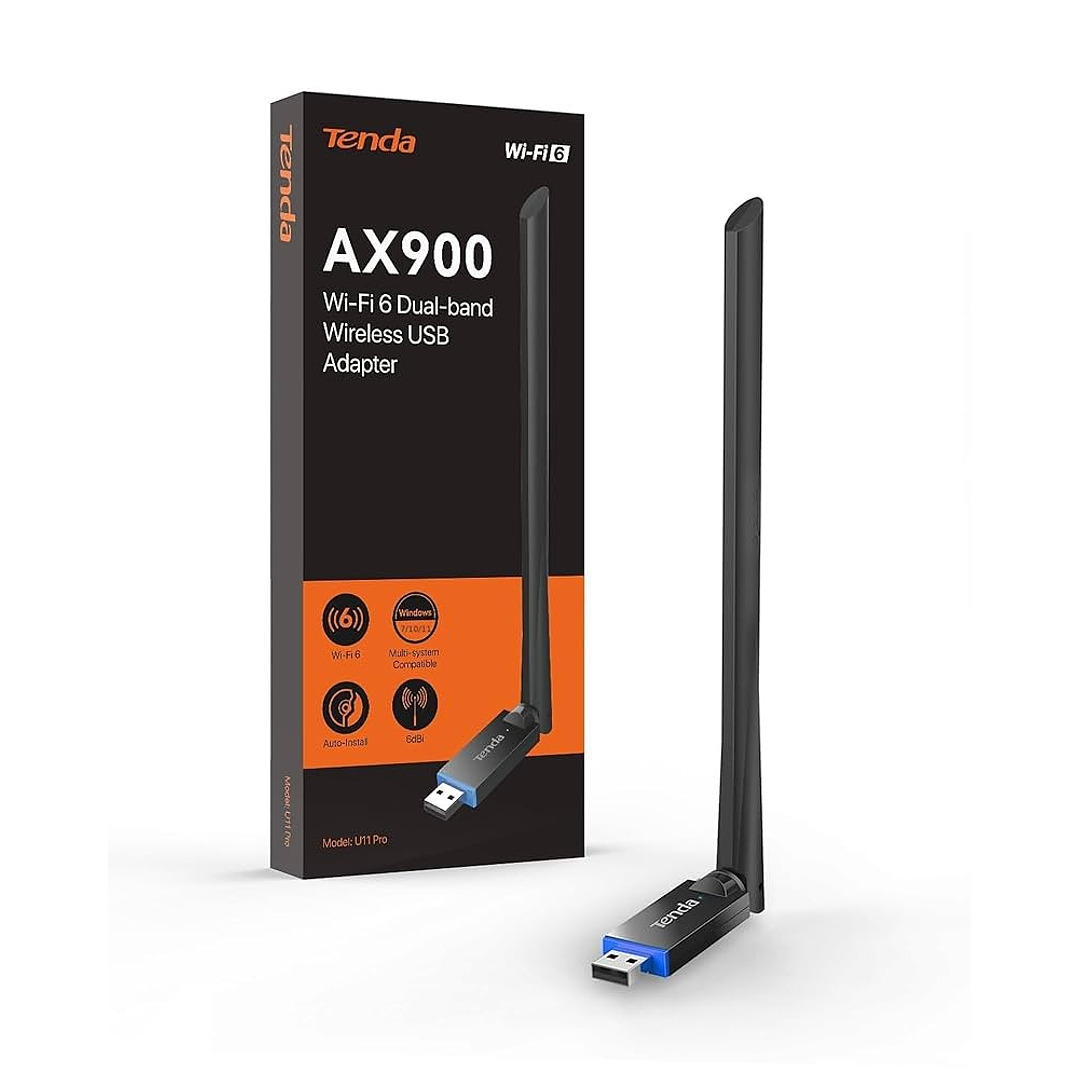 ADAPTADOR WI-FI USB TENDA U11 PRO, AX900 DUAL-BAND, WI-FI6 1