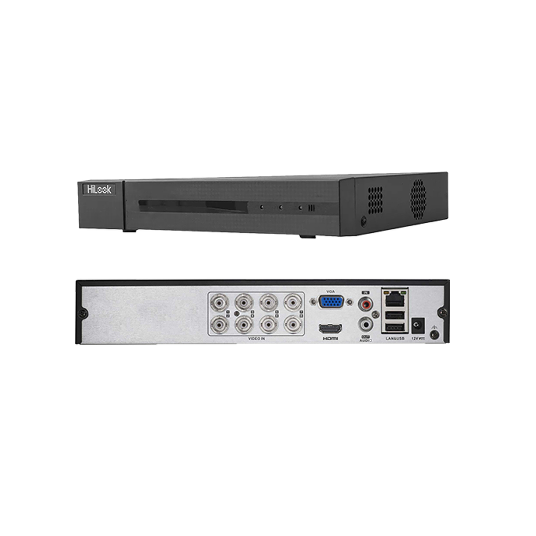 KIT 4 CÁMARAS SEGURIDAD FHD 1080P C/Audio y Smart Hibrid Ligth con DVR 8Ch 3K Lite 3