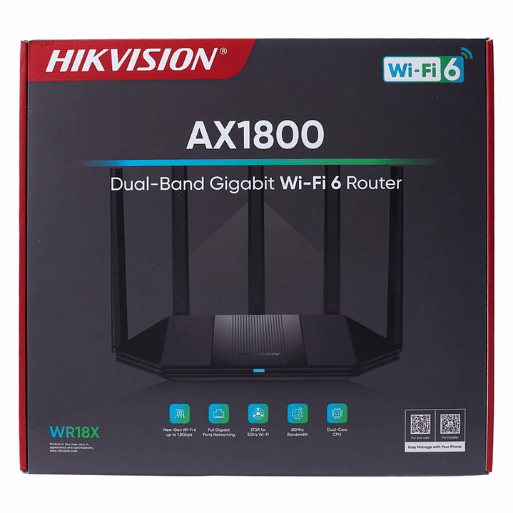 Router HIKVISION DS-3WR18X WIFI6 AX1800 Dual Band Gigabit 1