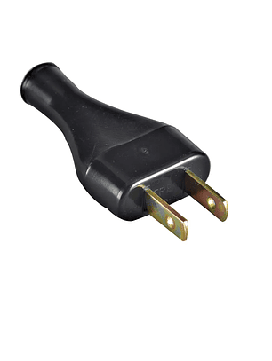 Enchufe c/tapa protectora y espigas planas 10A-250V negro