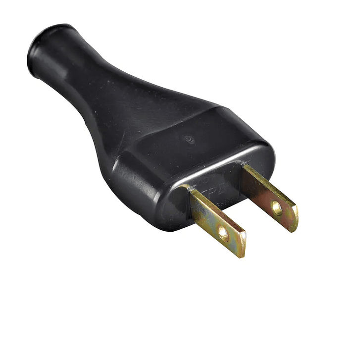 Enchufe c/tapa protectora y espigas planas 10A-250V negro 1