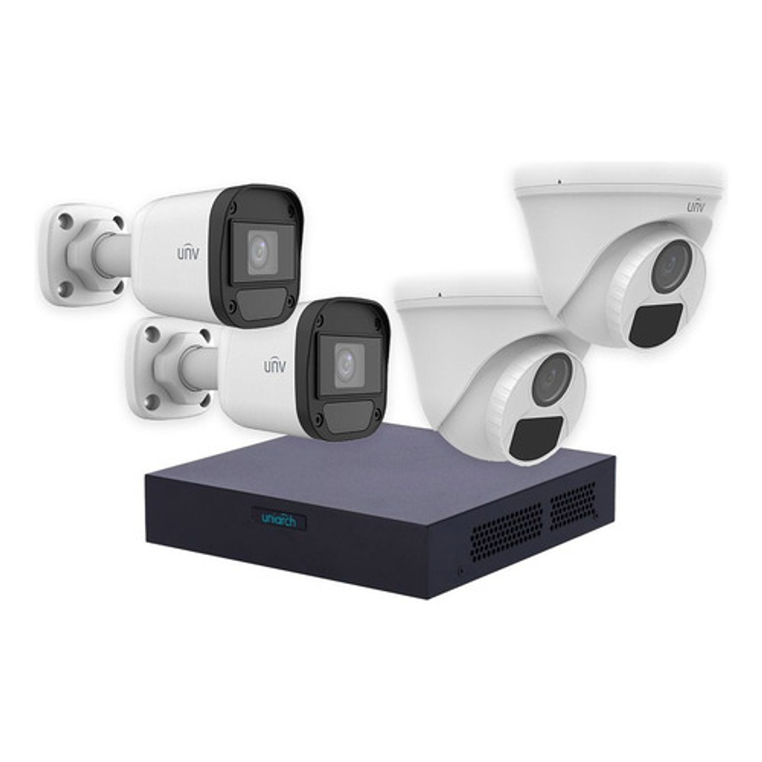 Kit 4 Camaras Seguridad 2mp Uniview 1