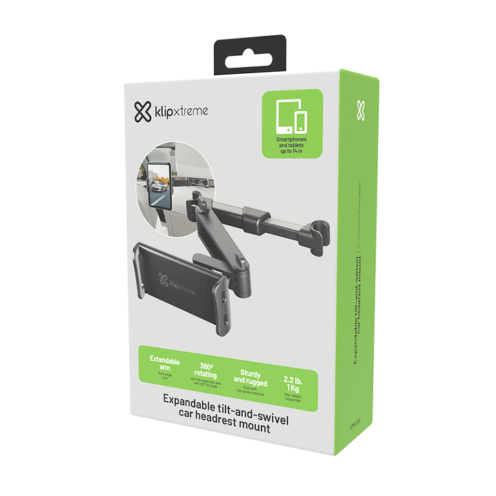 Soporte Para Celulares y Tablets Klip Xtreme KMH-500, Uso En Vehículo, Color Negro 1