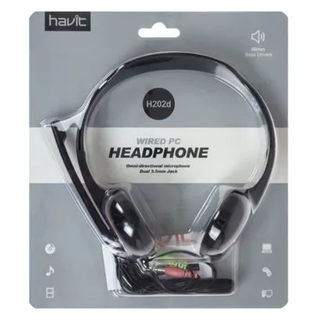 Audífono para PC Home Office H202D- HAVIT  mic incorporado Color Negro 1