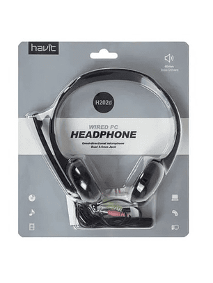 Audífono para PC Home Office H202D- HAVIT  mic incorporado Color Negro