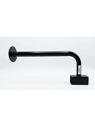 Soporte de Brazo Curvo Negro 45x15cm con Caja de Conexiones Integrada