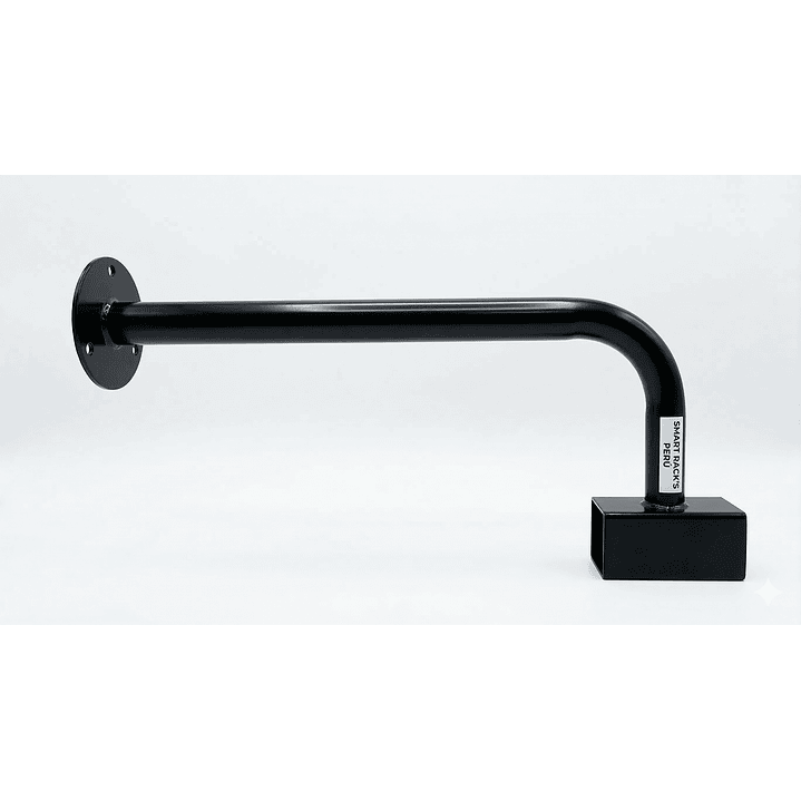 Soporte de Brazo Curvo Negro 45x15cm con Caja de Conexiones Integrada 1