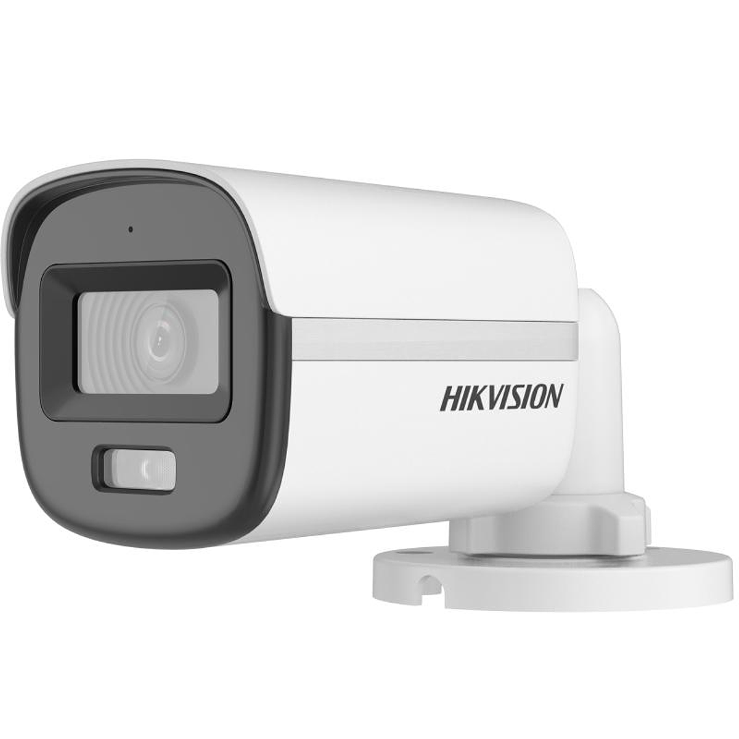 Cámara Tubo 5MP  ColorVu HIKVISION DS-2CE10KF0T-LFS Lente Fijo IR20 con Audio 1