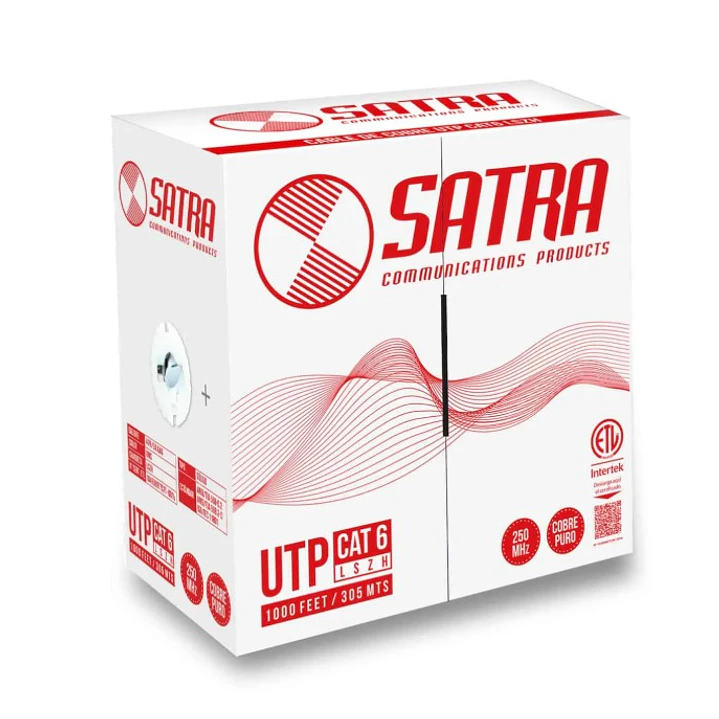 Cable de Red UTP Cat6 SATRA Cobre 24AWG LSZH-1 Gris 305m 1