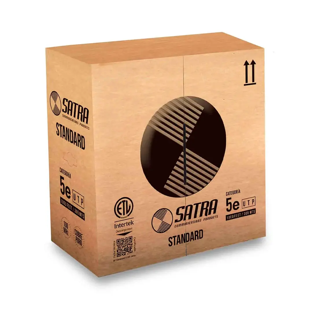 Caja Cable U/UTP SATRA Cat 5e CM 4PX24AWG 305 Metros 1