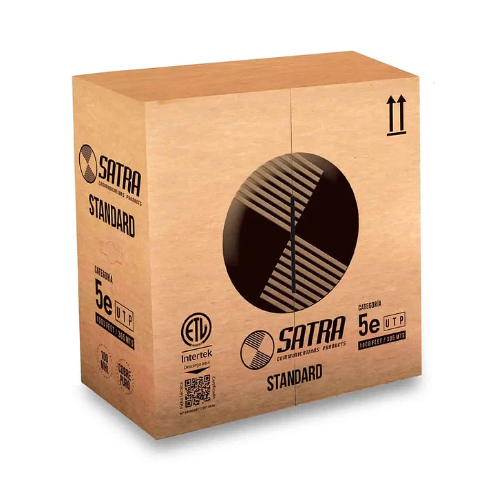 Caja Cable U/UTP SATRA Cat 5e CM 4PX24AWG 305 Metros 1