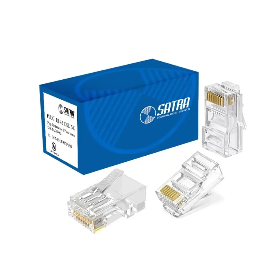 Conector Plug RJ45 Cat5e SATRA 0101040001 Caja de 100 Unidades 1