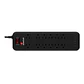 SUPRESOR DE PICOS SMARTBITT SBSS-B12-5U CON 12 TOMAS + 4 USB TIPO-A 5V 2.4A + 1 USB-C NEGRO - Miniatura 2