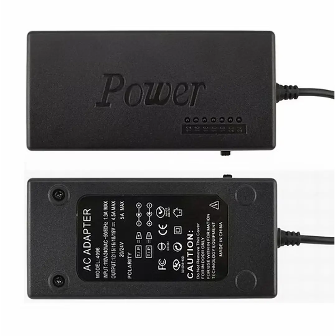 Fuente multivoltaje 12V-15V-16V-18V-19V-20V-24V / 96W 50/60Hz 3