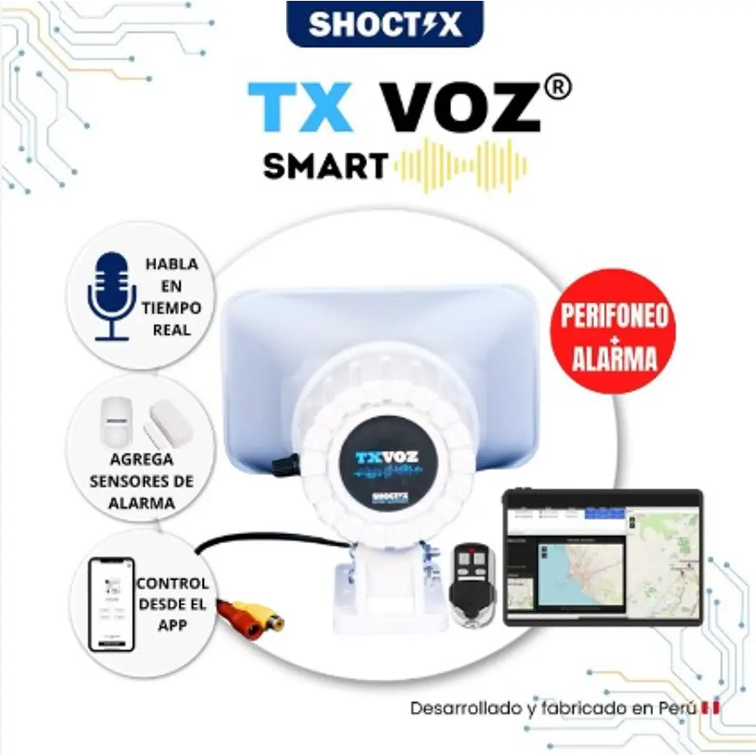 SHOCTIX ST-TXVOZ SMART Perifoneo para CCTV, Alarma Smart Triple Tono WiFi 2
