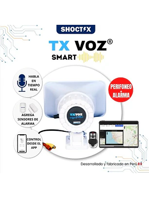 SHOCTIX ST-TXVOZ SMART Perifoneo para CCTV, Alarma Smart Triple Tono WiFi