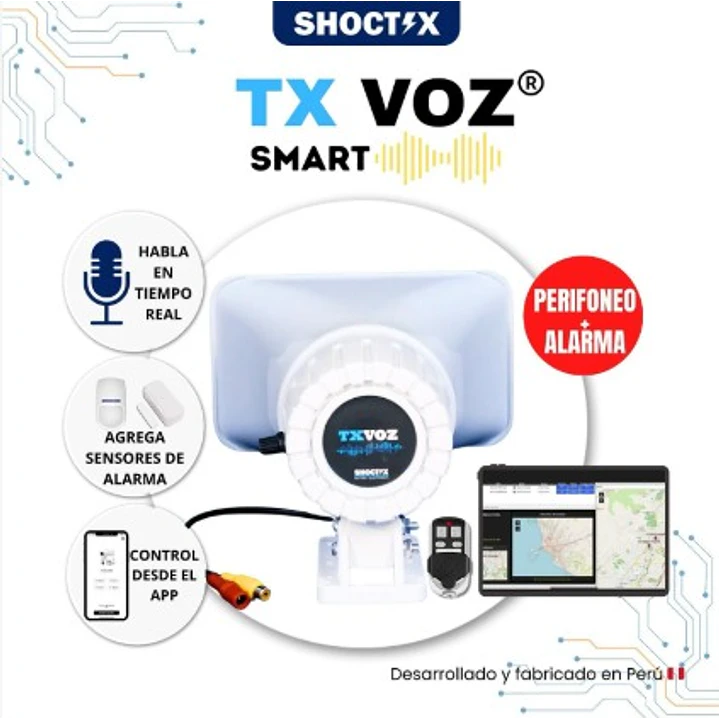 SHOCTIX ST-TXVOZ SMART Perifoneo para CCTV, Alarma Smart Triple Tono WiFi 2