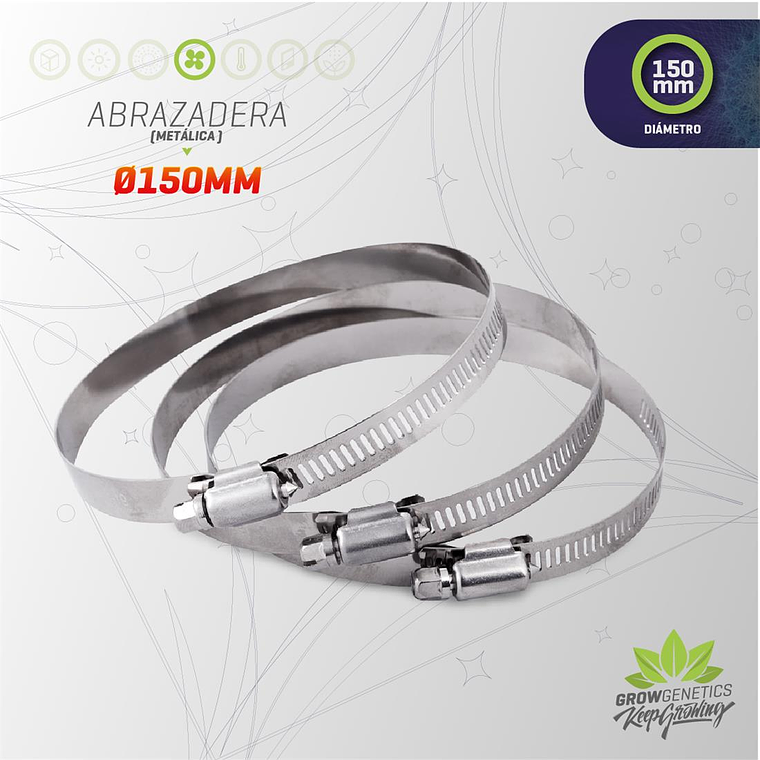 Abrazadera Metálica Grow Genetics (100 - 125 - 150 mm) 3
