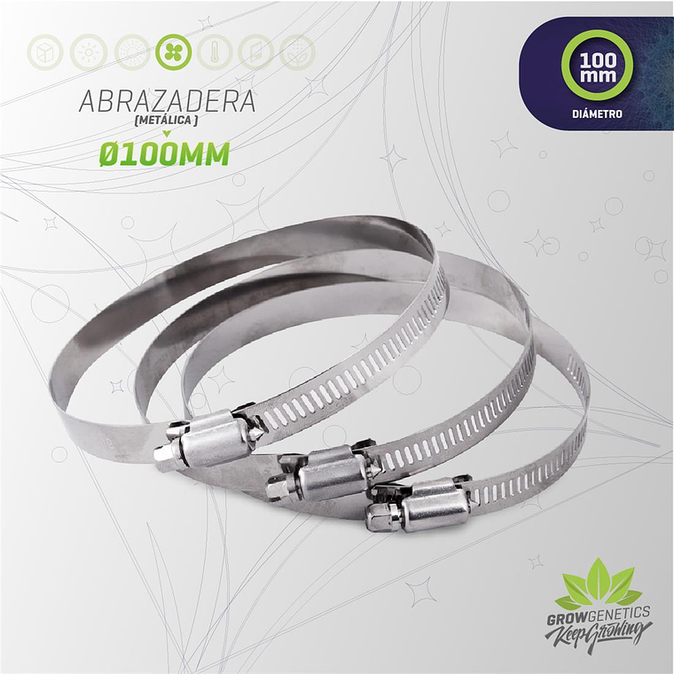 Abrazadera Metálica Grow Genetics (100 - 125 - 150 mm) 1