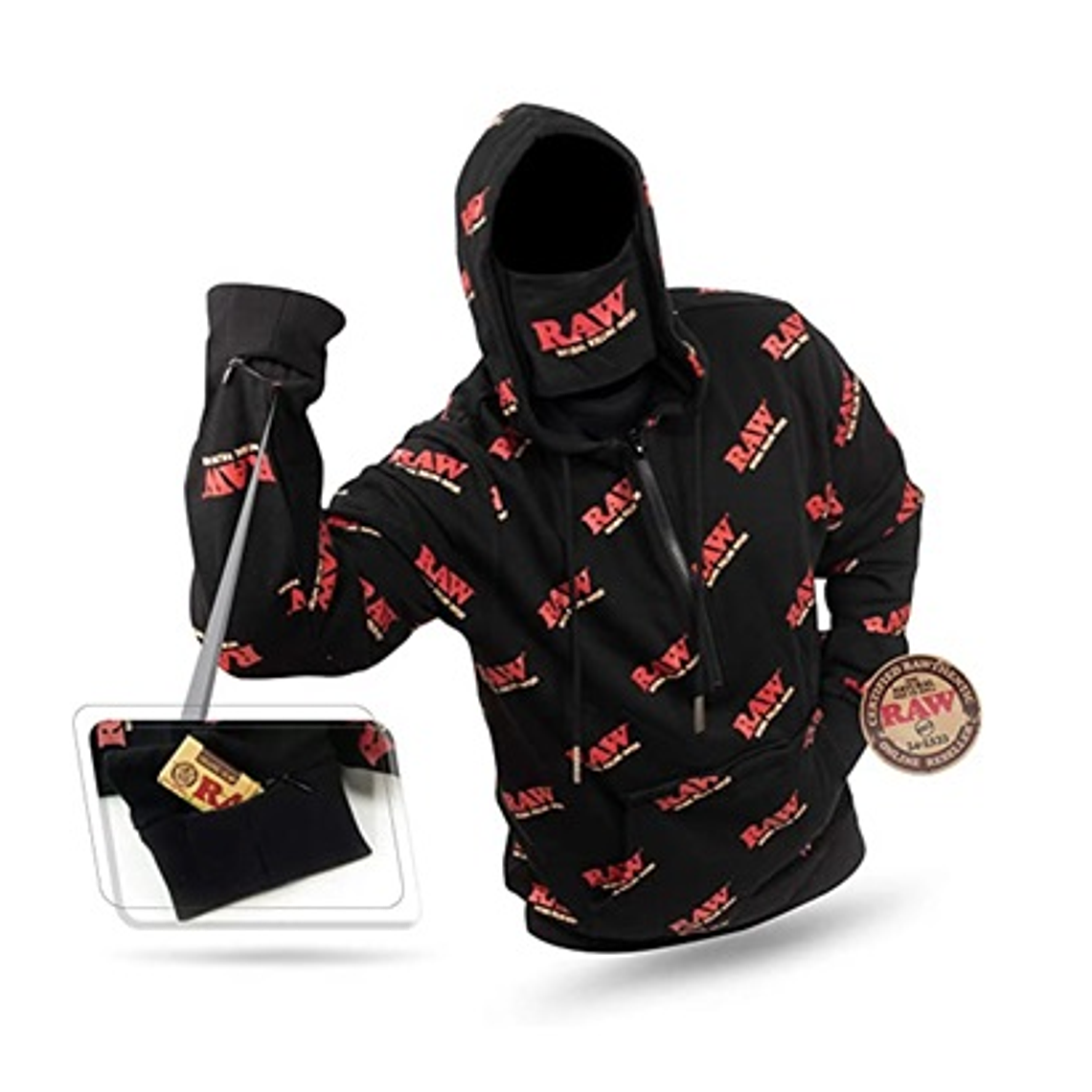 Polerón Hoodie con Bolsillos Secretos RAW (L - XL - XXL) Original  2