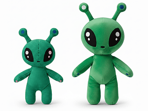 Peluche Alien Verde Aftonsparv (Mini y Grande)