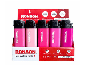 Encendedor Pink Rosado Sólido Ronson  (x1 - x10 - x20)