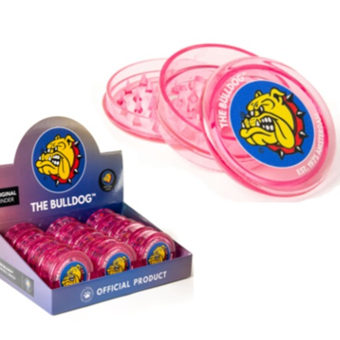 Moledor Grinder Plástico Pink Rosado The Bulldog (x1 - x12) 1