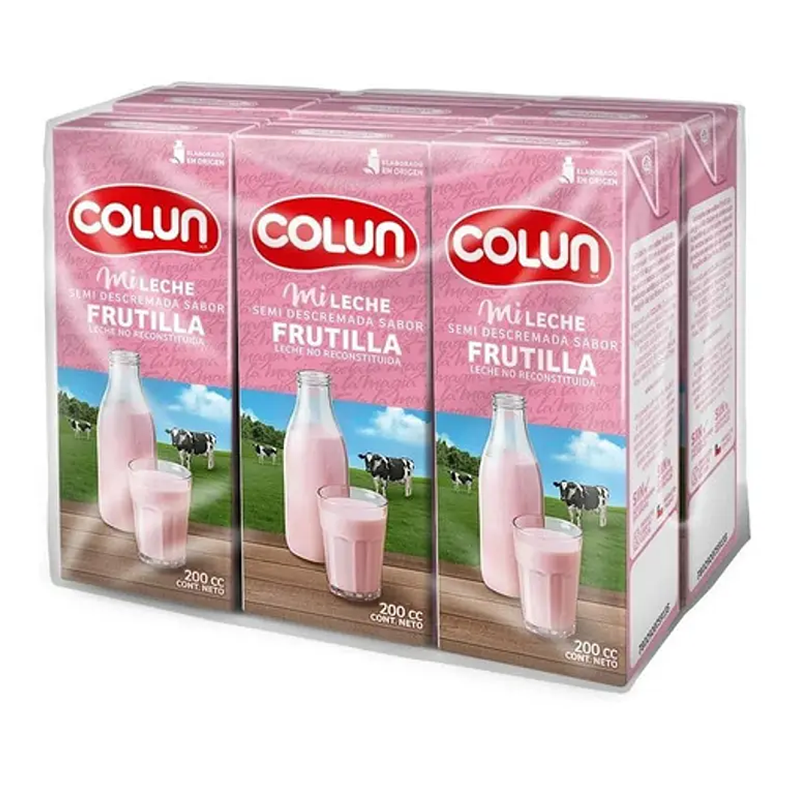 Leche Colun Semi Descremada Frutilla 200 ml (x1 - x6 - x24) 1