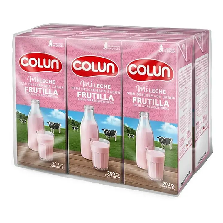 Leche Colun Semi Descremada Frutilla 200 ml (x1 - x6 - x24) 1