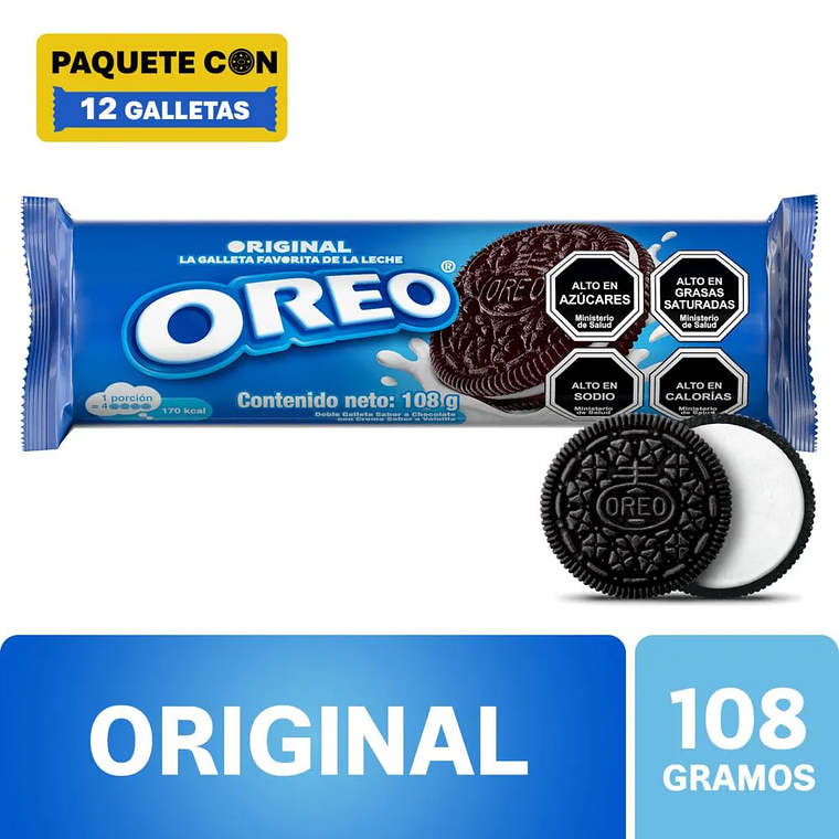 Galletas Oreo Clásica Original 108g  1