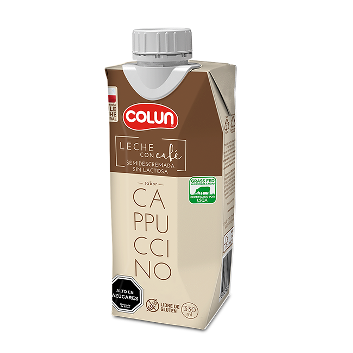 Leche con Café Colun Semi Descremada Sin Lactosa 330 ml Caramelo - Cappuccino (x1 - x3 - x18) 2