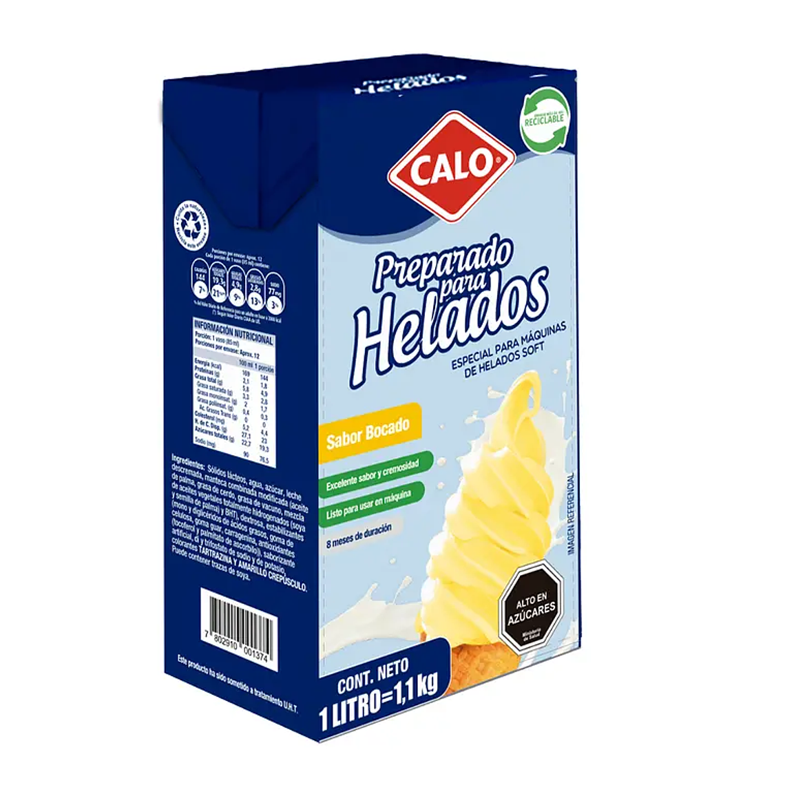Preparado Helados Soft Calo Bocado/Vainilla (1L - 12L) 1