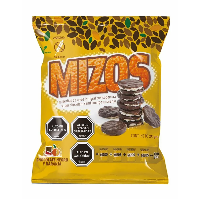 Galletas de Arroz Mizos 112g (Chocolate - Naranja - Limón) 2