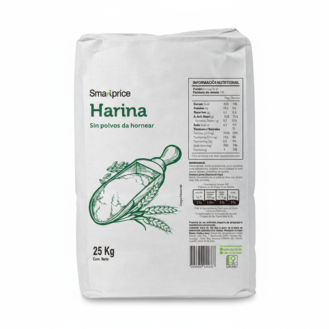 Harina Saco Sin Polvos Smart Price 25kg 1
