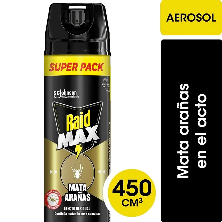Insecticida Raid Max Mata Arañas Sin Olor 450cc 1