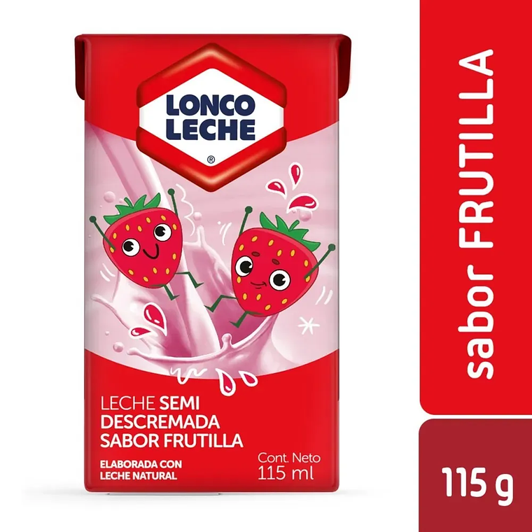 Leche Loncoleche Semi Descremada Frutilla 115 ml (x1 - x6 - x30) 1