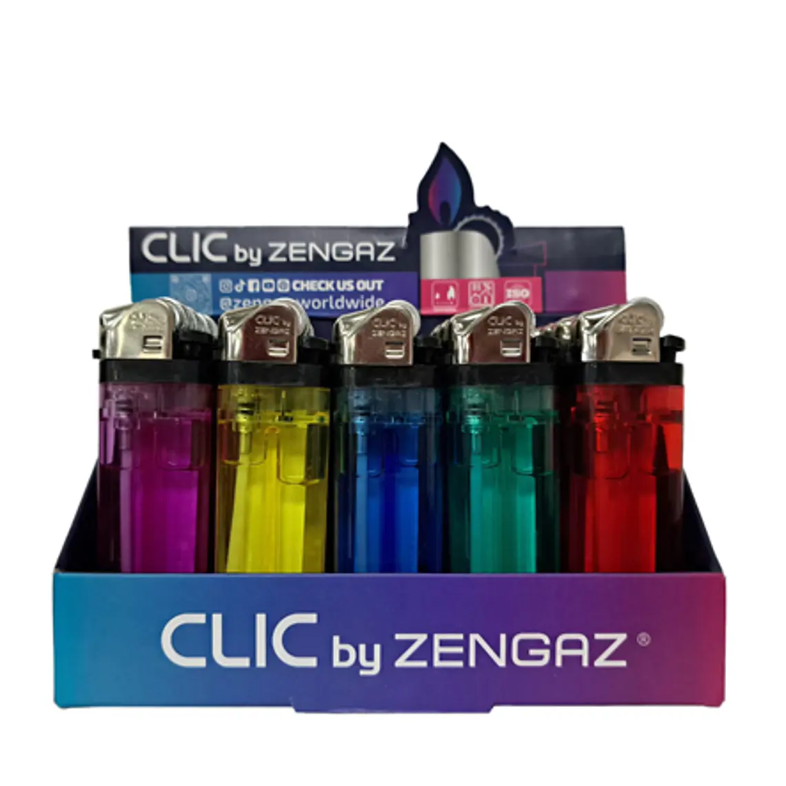 Encendedor Clic Transparente Zengaz (x1 - x10 - x20) 1