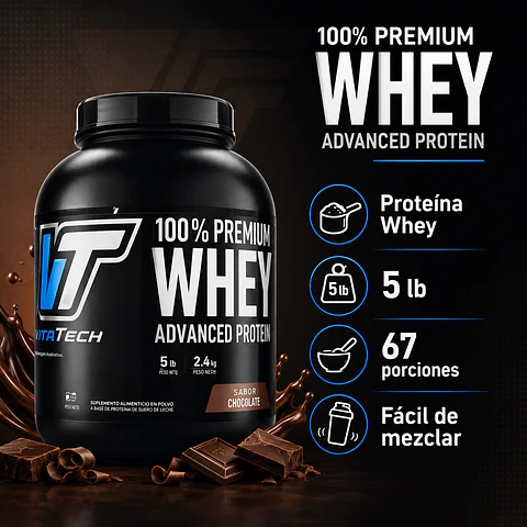 Proteína Whey Vitatech 100% Premium Whey Advanced 5 lb – 67 Porciones
